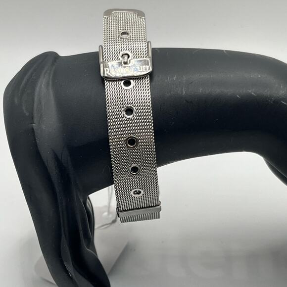 Rustic Cuff silver mesh belt buckle bracelet - Picture 1 of 4